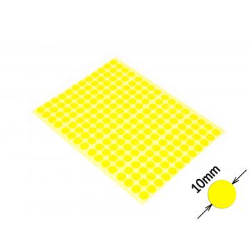 Pegatinas de papel de 10 mm, circulares, en colores y sin el texto amarillas