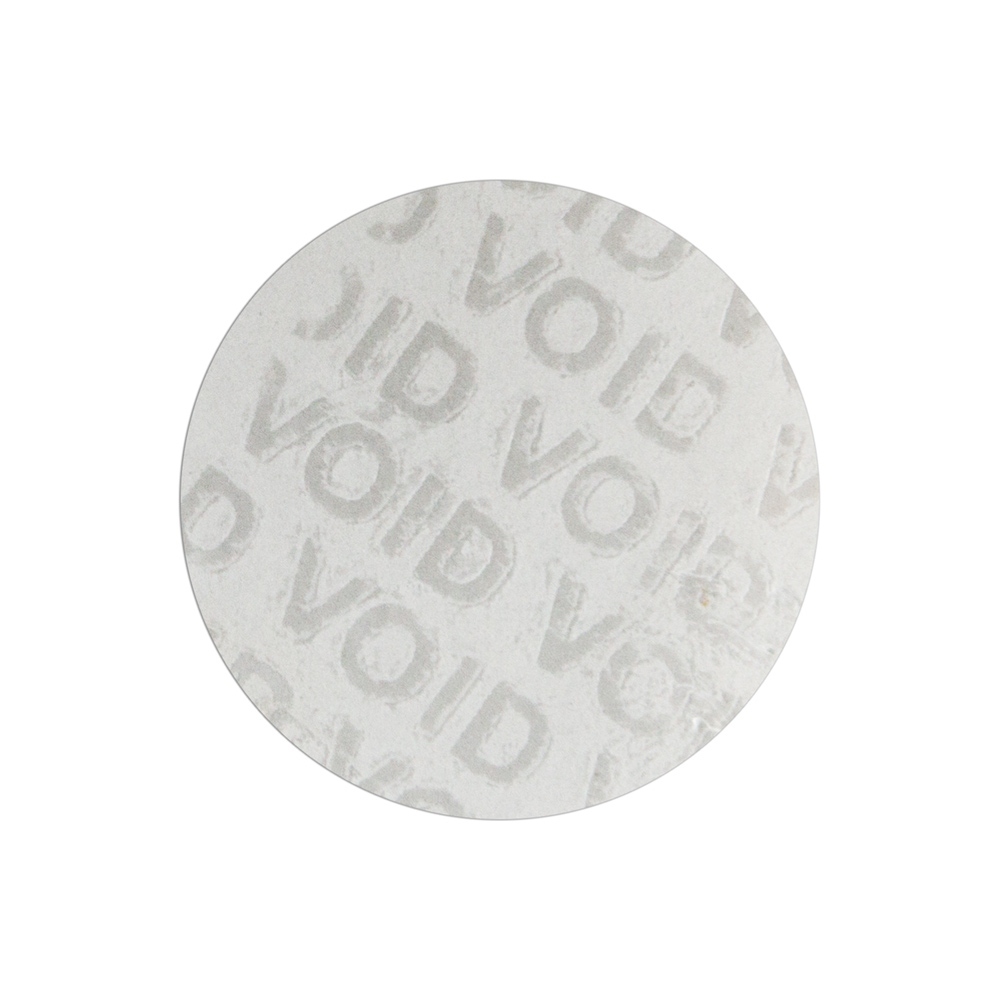 Pegatina VOID trasparente con pegamento no residual 30mm, círculo 
