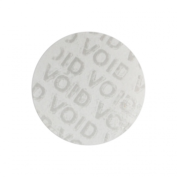 Pegatina VOID trasparente con pegamento no residual 30mm, círculo 