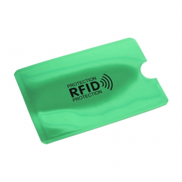 Envoltura protectora verde que bloquea RFID y NFC para la tarjeta sin contacto