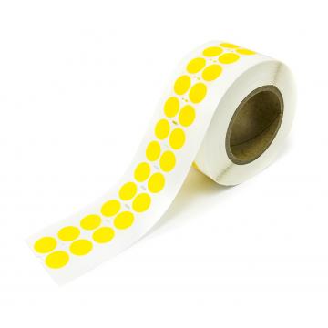 Pegatina VOID con alta adhesión sin residuos - círculo amarillo 20mm