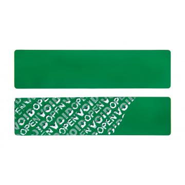 Verde pegatina VOID son alta adhesión sin residuos - rectangular 100x25mm