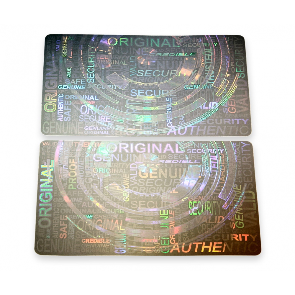 Holograma transparente prefabricado masterizadopara las tarjetas de identificación