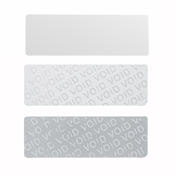 Pegatina blanca residual rectangular VOID de alta adherencia 60x20mm