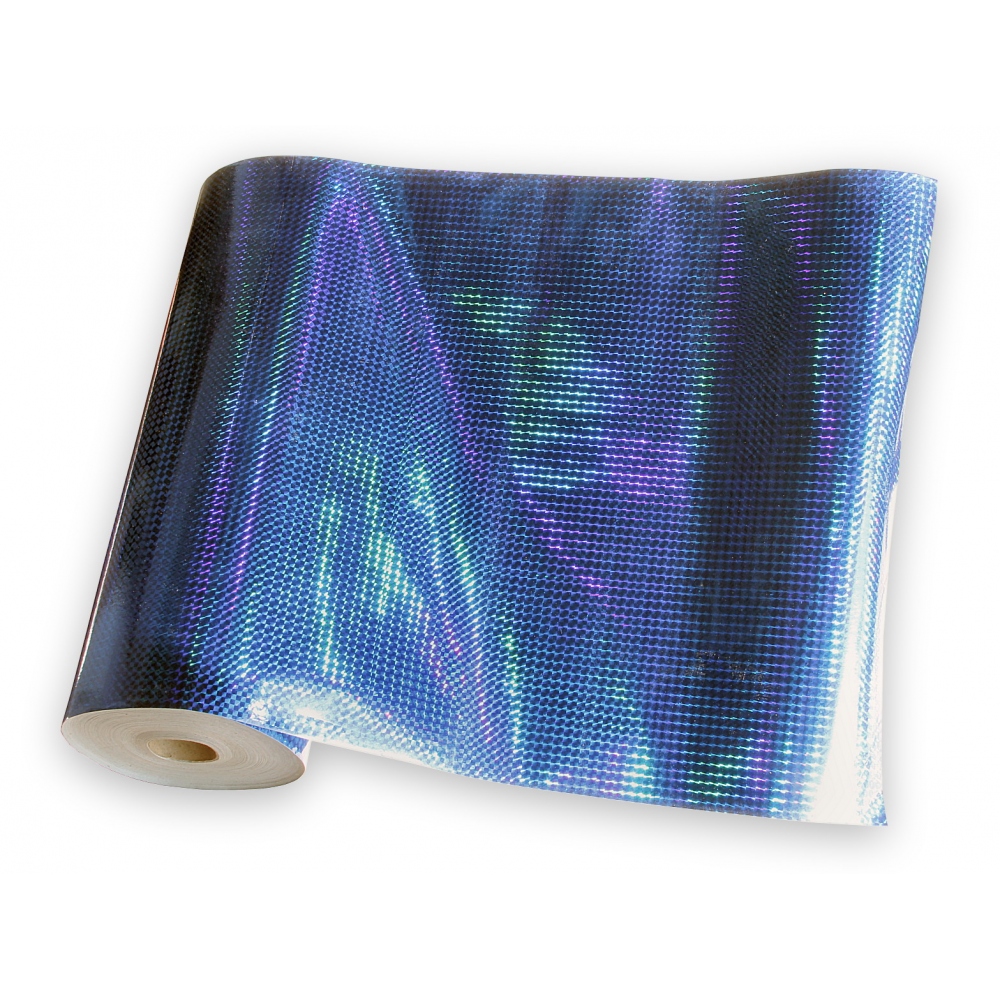 Lámina holográfica autoadhesiva, universal, por metros, MOTIVO 1 cuadros - color de azul