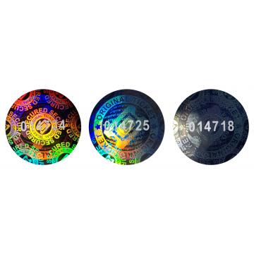 Pegatinas holográficas numeradas para la producción de entradas, 20mm, forma circular