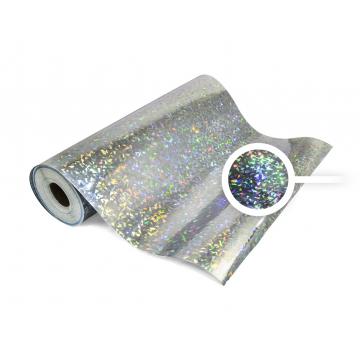Lámina holográfica, universal, autoadhesiva, por metros, motivo 10 añicos – color de plata