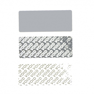 Pegatina VOID residual, color de plata mate 50x20mm