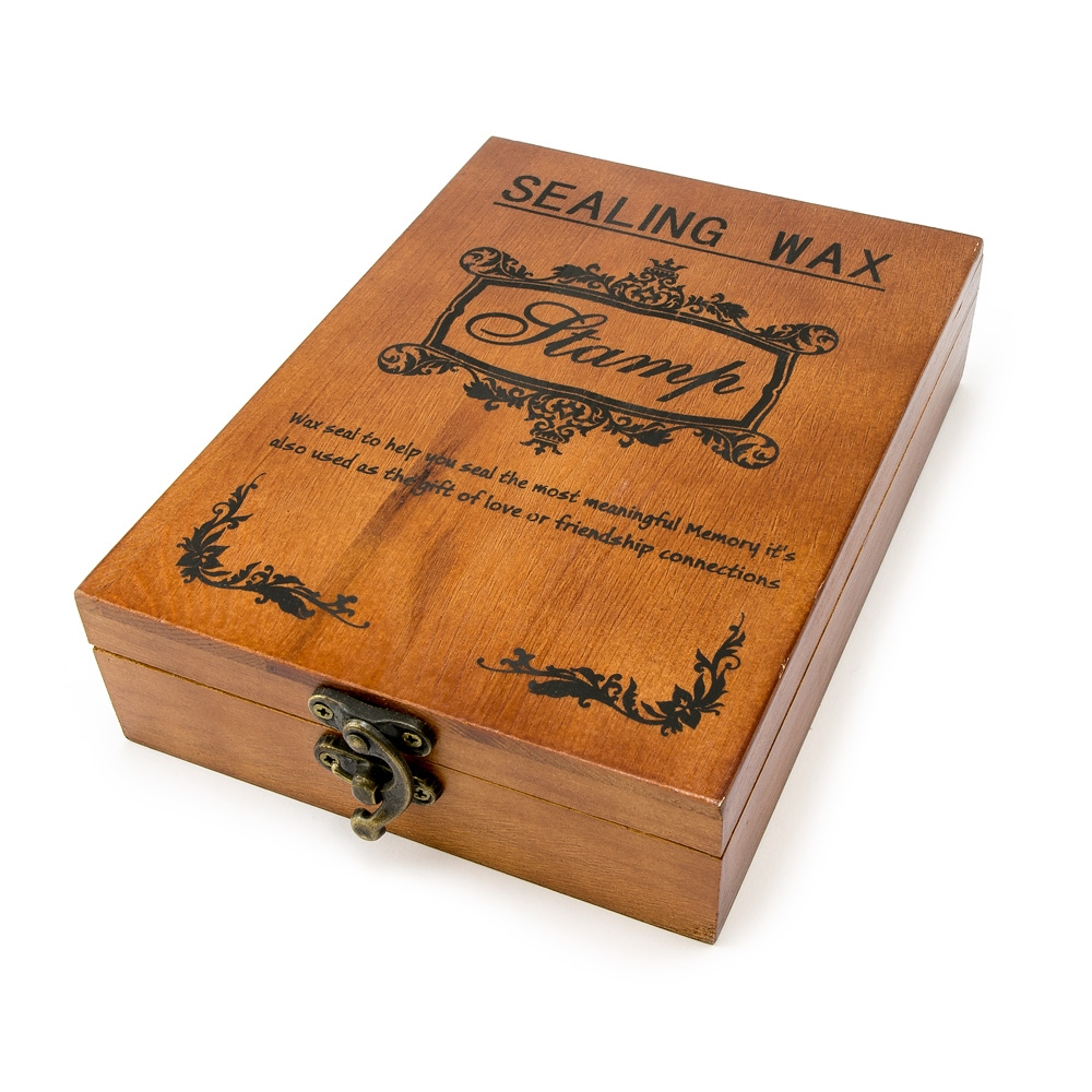 Caja de regalo de madera con barras de lacre para sello lacre 