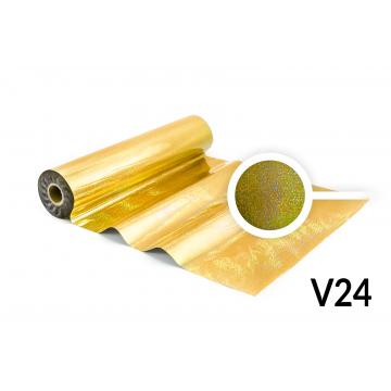 Lámina para Hot Stamping - V24 holográfica, color de oro con brillo