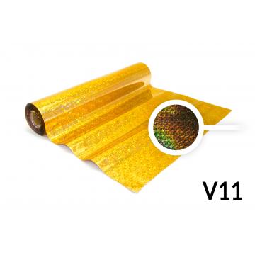 Lámina para Hot Stamping - V11 holográfica, color de oro, estampado de pedazos de vidrillo