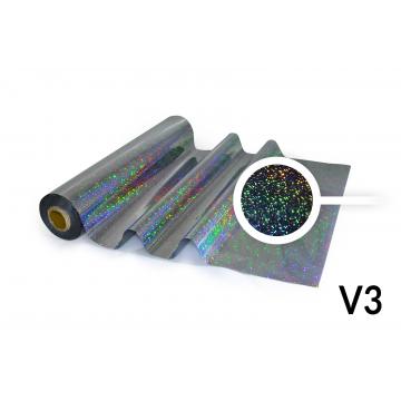 Lámina para Hot Stamping - V3 holográfica, color de plata, estampado de pequeña elipse simétricamente estructurada