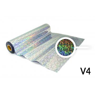 Lámina para Hot Stamping - V4 holográfica, color de plata, estampado de cuadros