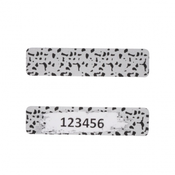 Pegatina raspable en color plata mate – motivo de añicos negros 35mm x 8mm rectángulo