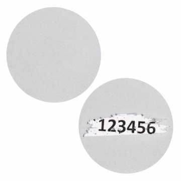 Pegatina raspable en color de plata mate 38mm círculo