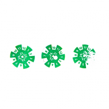 Pegatina de calibración circular 2021, 2022, 2023, 2024 verde, de 12mm