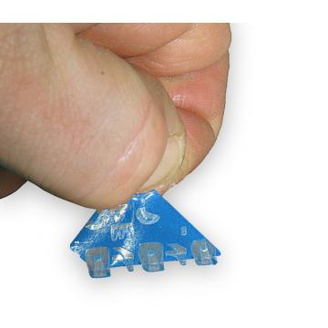 Pegatina VOID con alta adhesión sin residuos - cuadrada azul