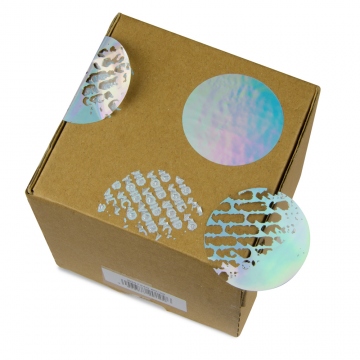 Etiqueta holográfica con la protección VOID, color de plata, impresión por encargo 30mm