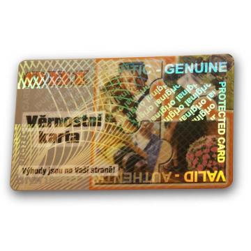 Holograma transparente prefabricado de dos capas para las tarjetas de identificación
