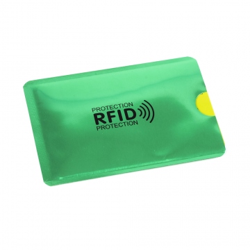 Envoltura protectora verde que bloquea RFID y NFC para la tarjeta sin contacto
