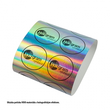Etiqueta holográfica con la protección VOID, color de plata, impresión por encargo 40mm