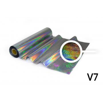 Lámina para Hot Stamping - V7 holográfica, color de plata, interferencia móvil