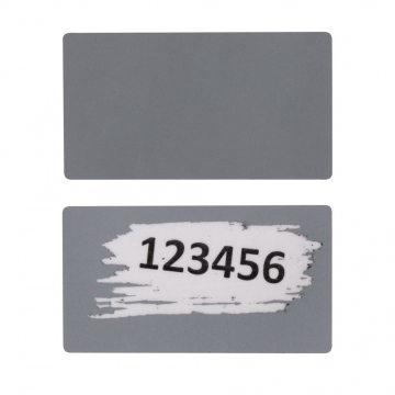 Pegatina raspable en color gris mate 42mm x 23mm rectángulo