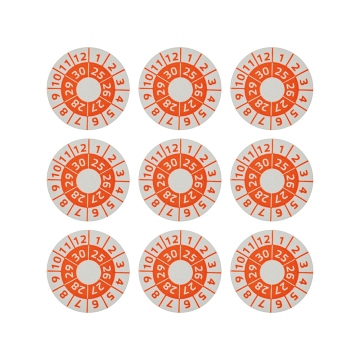 Calibración pegatina 2025, 2026, 2027, 2028, 2029, 2030 naranja 12mm