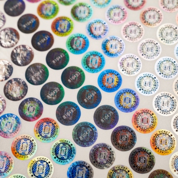 Pegatinas holográficas numeradas para la producción de entradas, 13mm, forma circular