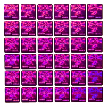 Holograma con master - sello holográfico de múltiples capas rosa