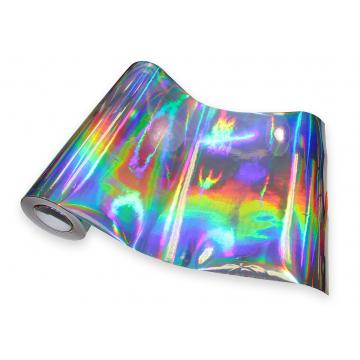 Lámina holográfica, universal, autoadhesiva, por metros, motivo 3 espejo – color de plata
