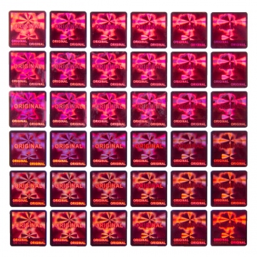 Holograma con master - sello holográfico de múltiples capas rojo