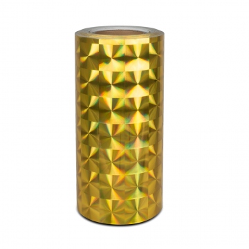 Lámina holográfica autoadhesiva, universal, por metros, MOTIVO 4 cuadros – 25cm de ancho – color de oro