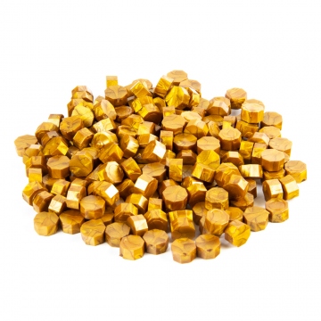 Cera de lacre en color de oro metálico – granos 30g - Tipo 11