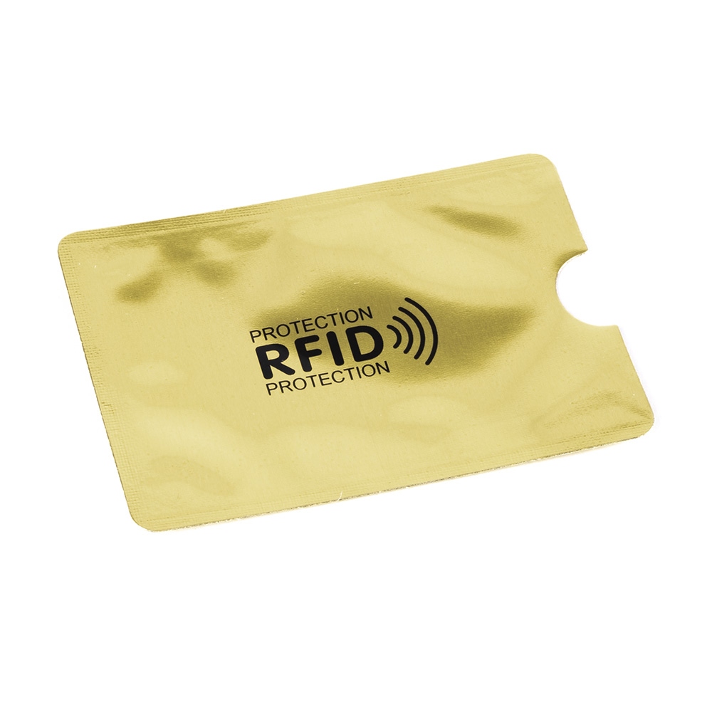 Envoltura protectora dorada que bloquea RFID y NFC para la tarjeta sin contacto