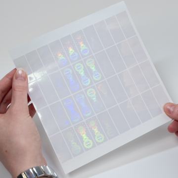 Pegatinas holográficas trasparentes con texto Original para encolar cajas - 15x35mm
