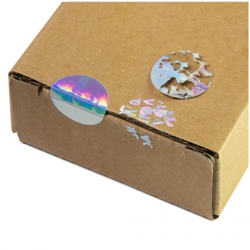 Etiqueta holográfica con la protección VOID, color de plata, impresión por encargo 20mm