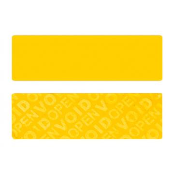 Amarillo pegatina VOID son alta adhesión sin residuos - rectangular