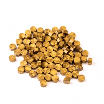 Cera de lacre en color de latón metálico - granos 30g - Tipo 16