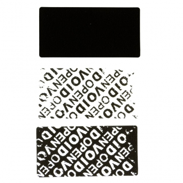 Pegatina VOID residual, negra 50x25mm