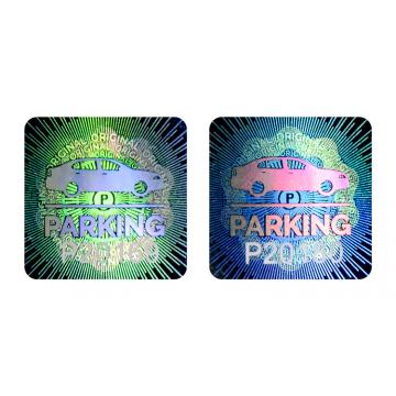 Pegatina holográfica numerada con parking para la tarjeta de parking, 2x2cm